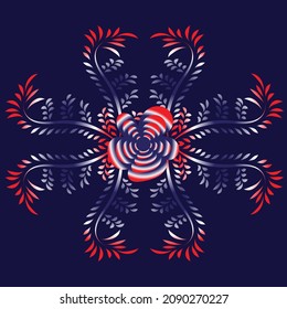 Three-color vector floral pattern Design for wallpaper, Vector seamless pattern with decorative climbing 