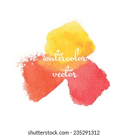 Three-color  watercolor texture. Vector illustration.