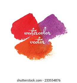 Three-color  watercolor texture. Vector illustration.2