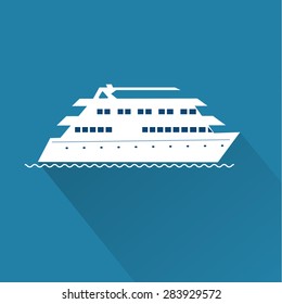 Three-Decker yacht, vector icon