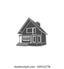 Three-dimension house model vector illustration