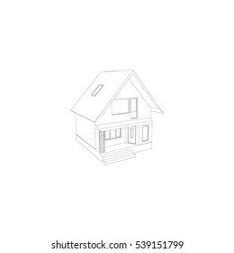 Three-dimension house model vector illustration