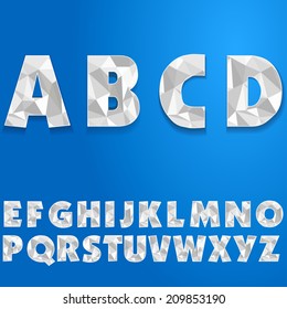 Three-dimension polygon alphabets Font