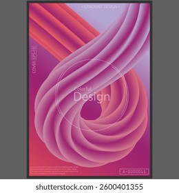 Three-dimensional 3D gradient line design.A plastic wavy curve. A design element for a poster, banner, flyer, cover, brochure and creative idea