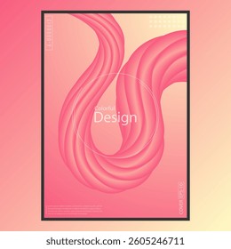 Three-dimensional 3D gradient line design.A plastic wavy curve. A design element for a poster, banner, flyer, cover, brochure and creative idea