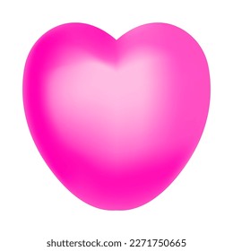 Three-dimensional 3d heart in pink. Vector. Valentine s Day. Love