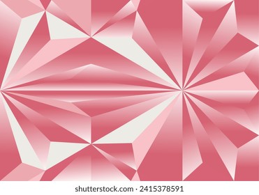 three-dimensional abstract background of several irregular triangular shapes, in gradations of basic pink color