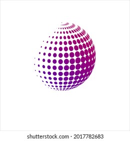 Three-dimensional abstract planet, dots, representing the global, international meaning.