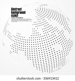 Three-dimensional abstract planet, dots, representing global, international meaning.
