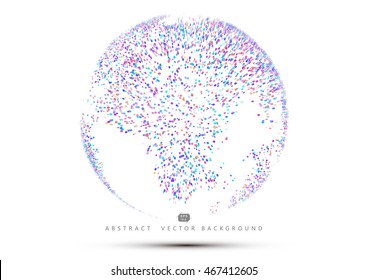 Three-dimensional abstract planet, science and technology abstract vector background