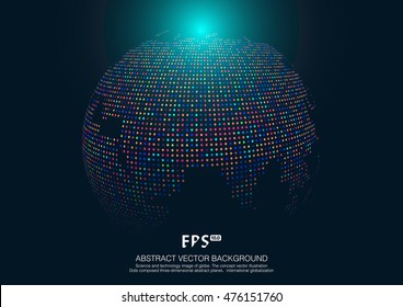 Three-dimensional abstract planet, science and technology abstract vector background