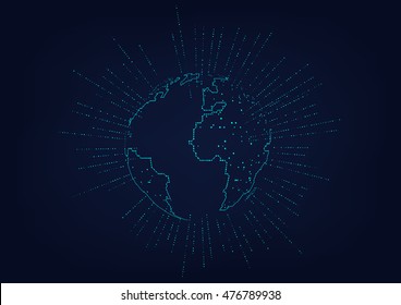 Three-dimensional abstract vector planet,meaning globalization, internationalization
