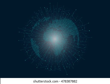 Three-dimensional abstract vector planet,meaning globalization, internationalization