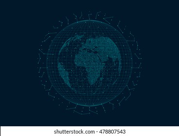 Three-dimensional abstract vector planet,meaning globalization, internationalization