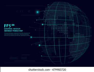 Planeta vetorial abstrato tridimensional, que significa globalização, internacionalização