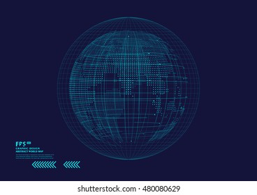 Three-dimensional abstract vector planet,meaning globalization, internationalization