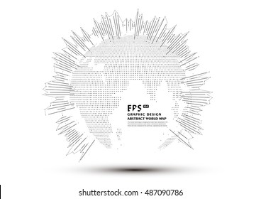 Three-dimensional abstract vector planet,meaning globalization, internationalization,radiating lines