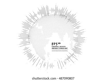 Three-dimensional abstract vector planet,meaning globalization, internationalization,radiating lines