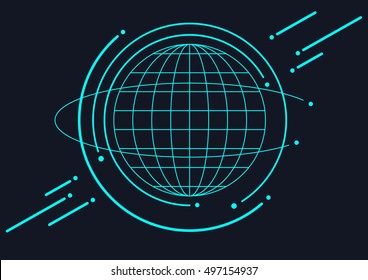 Three-dimensional abstract vector planet,meaning globalization, internationalization
