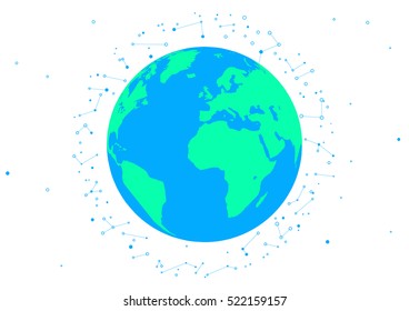 Three-dimensional abstract vector planet,meaning globalization, internationalization