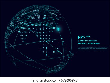 Planeta vectorial abstracto tridimensional, que significa globalización, internacionalización