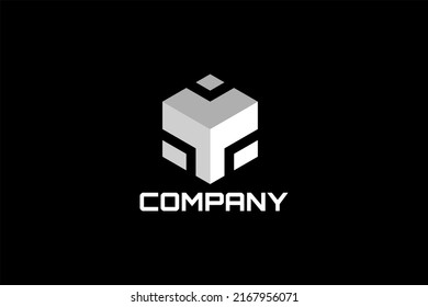 Three-dimensional axonometric hexagonal vector logo element with initials T or Y. 3D logo T or Y.
Usable for general business logo brands