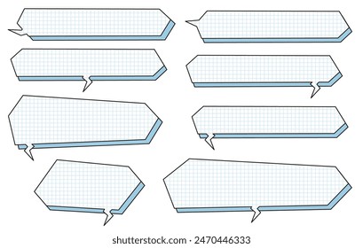 Una burbuja tridimensional azul hecha de papel gráfico. Establecer horizontalmente.