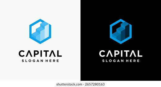 Diseño de logotipo de Vector gráfico de crecimiento de edificios tridimensionales con estilo moderno, simple, limpio y abstracto. Iconos para negocios, finanzas, consultoría y marca personal.