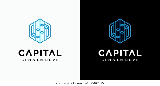Diseño de logotipo de Vector gráfico de crecimiento de edificios tridimensionales con estilo moderno, simple, limpio y abstracto. Iconos para negocios, finanzas, consultoría y marca personal.