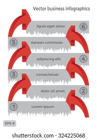 Three-dimensional business infographics  with arrows. Vector background.