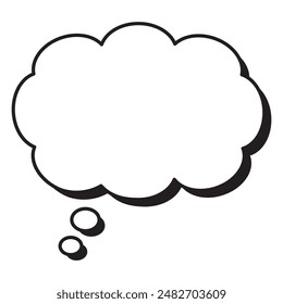 Three-dimensional cloud thinking speech bubble