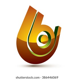Three-dimensional colorful graphical icon isolated on white, teamwork idea vector design element. Abstract company special symbol.