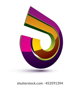 Three-dimensional colorful graphical icon isolated on white, teamwork idea vector design element. Abstract company special symbol.
