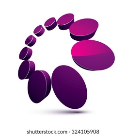 Three-dimensional colorful graphical interface icon isolated on white, teamwork idea vector design element. Abstract web special symbol.