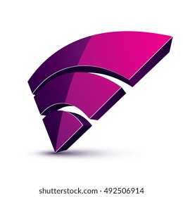Three-dimensional colorful graphical interface icon isolated on white, teamwork idea vector design element. Abstract web special symbol.