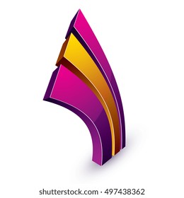 Three-dimensional colorful graphical interface icon isolated on white, teamwork idea vector design element. Abstract web special symbol.