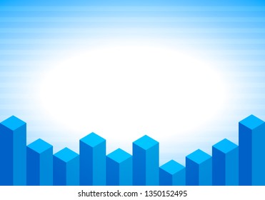 Three-dimensional columns background blue