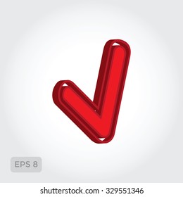 Three-dimensional daw sign. Vector symbol.