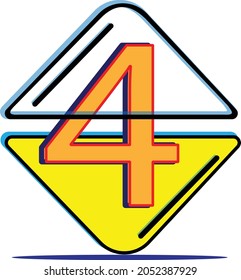 diseño tridimensional de un número que se usa comúnmente, con una mezcla de colores en la numeración.