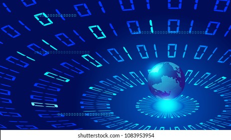 Three-dimensional digital earth, 01 digital composition world network big data abstract background