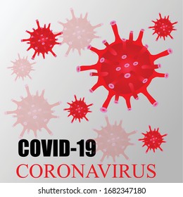 Dreidimensionale Zeichnung von Coronavirus, Bewegendes Virus auf mehrfarbigem Hintergrund. Covid-19