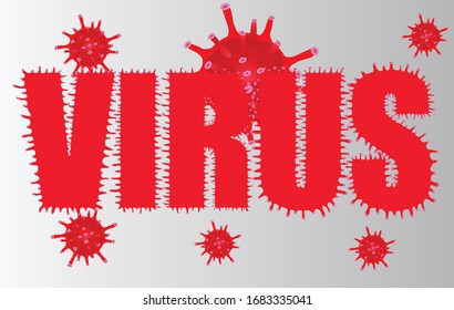 Three-dimensional drawing of Coronavirus, Moving virus in multi color background. Covid-19