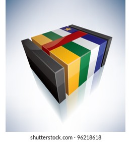 Three-dimensional Flag of Africa: Central African Republic