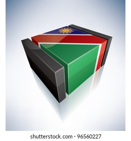 Three-dimensional Flag of Africa: Republic of Namibia