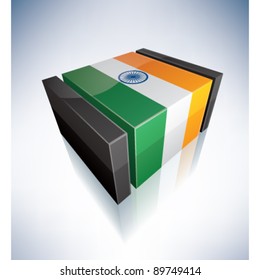 Three-dimensional Flag of Asia: Republic of India
