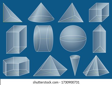 Three-dimensional geometric figure, school geometry.
Graphical educational presentation.