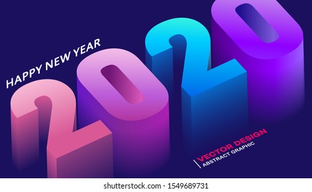 Números de degradado tridimensionales - Diseño de fuentes 2020, 2020
