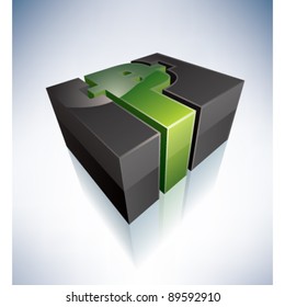Three-dimensional green symbol: Peso (part of the 3D Alphabet Icons Set) EPS v. 10