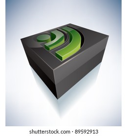Three-dimensional green symbol: RSS