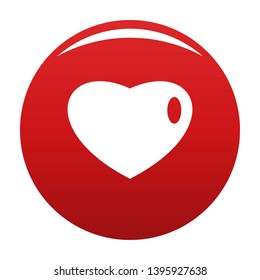 Three-dimensional heart icon. Simple illustration of three-dimensional heart vector icon for any design red